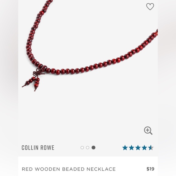 🔴 NWOT RED WOODEN BEADED NECKLACE JEWELRY - Picture 3 of 7